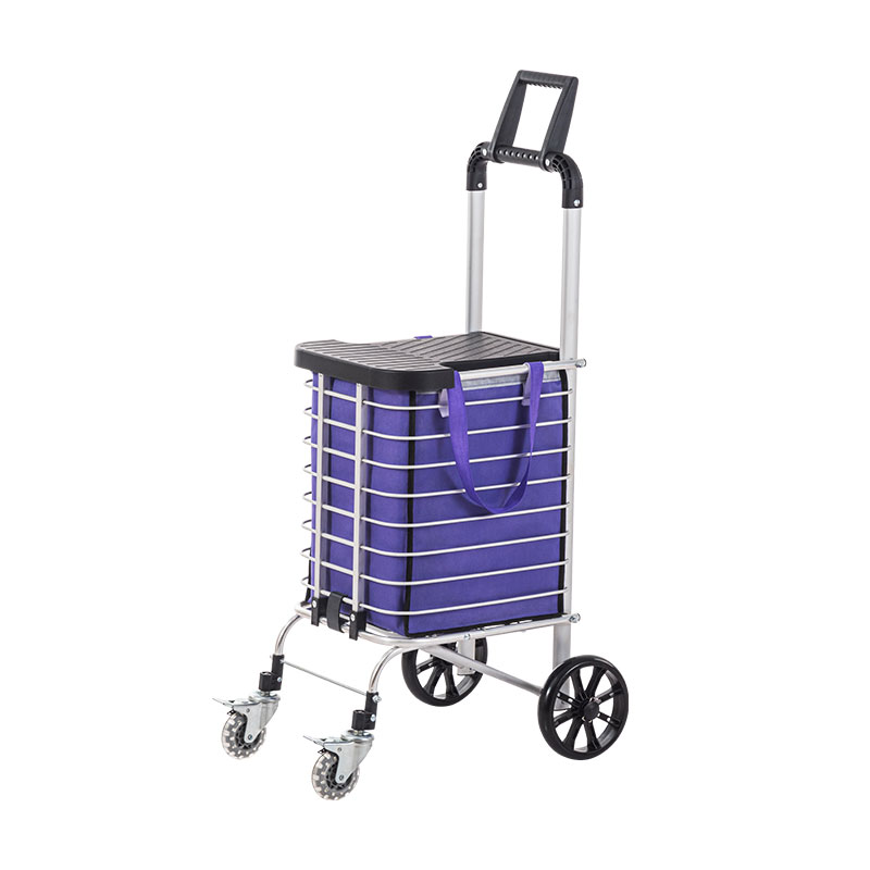 4 tsjil Folding Aluminium Alloy Shopping Trolley Cart mei Bag